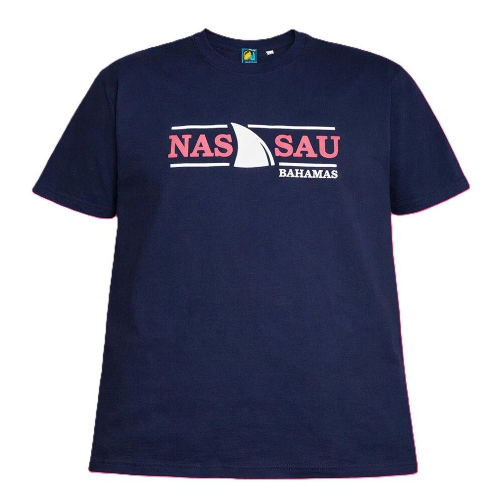 2 Shades of Island Nassau Bahamas T-Shirt Size L Navy Blue Sailboat Graphic